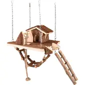 Flamingo Jouet à ronger : pont suspendu + maison en bois Milly
