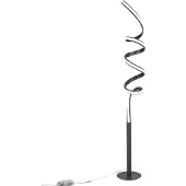 QAZQA Lampadaire design noir avec LED et variateur - Twisted