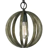 Elstead Lighting Lampe suspendue sphère en bois Allier 1xE27 60W Feiss