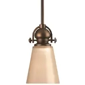 Elstead Lighting Suspension Mayflower, bronze vieilli, 1xE27x60W, verre, dimensions : 108 x 12,7 x 12,7 cm, IP20,