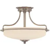 Elstead Lighting Plafonnier, métal verre, nickel, D 42,2 cm