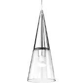 Ideal Lux Cono Lampe à suspendre en forme d'entonnoir Verre Lampe à suspendre Chrome Rond