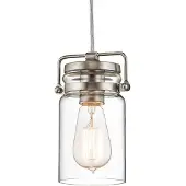 Kichler Suspension Brinley, nickel brossé, 1xE27x60W, verre, dimensions : 287x12x12 cm, IP20,