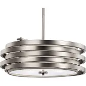 Elstead Lighting Roswell Lampe à suspendre E27 triple 18cm nickel brossé (E27, 1800 lm)