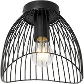 QAZQA Plafonnier design noir filaire 20 cm - Pua