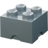 LEGO Brique de rangement 4 tenons - gris foncé