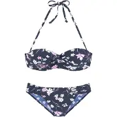 LASCANA Bikini bleu marine / rose clair / blanc