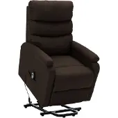 vidaXL Fauteuil releveur Marron foncé Tissu