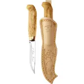 Marttiini Lynx 121 121010, Satin Stainless Steel, Curly Birch couteau de outdoor
