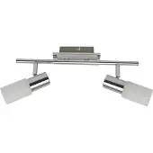 Rabalux 6097 Spot de plafond à 2 projecteurs Logan, E14, blanc argenté, style moderne, 36,5 cm