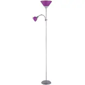 Rabalux Lampadaire argenté Action avec abat-jour violet pour ampoules E27+E14 4020