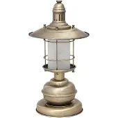 Licht-Erlebnisse Lampe de table rétro « Sudan » blanche et marron, 1xE27x60W, métal, dimensions : 42x22x22 cm, IP20,