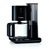 Bosch TKA 8013 Cafetière filtre, plastique, 1160 watts, volume de remplissage 1,25, verseuse en verre, 15 tasses, choix de l'arôme, arrêt automatique, fonction détartrage