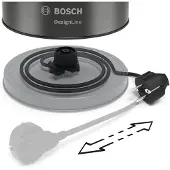 Bosch TWK5P475. Capacité du réservoir d'eau : 1,7 l. Puissance : 2400 W. Couleur du produit : gris, Matériau du boîtier : acier inoxydable, Indicateur de niveau d'eau. Sans fil. Filtration (TWK5P475)
