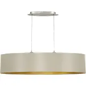 Eglo 31618 Maserlo Lampe à suspendre acier nickel mat textile taupe or