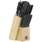 Richardson Sheffield Cucina, Set de couteaux/blocs de toilette, Acier inoxydable, Bois, Noir, Cucina, 15 pcs.