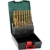 Metabo 627173000 Jeu De Forets Hélicoïdaux 19 Pièces HSS - TIN