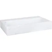 Differnz Flat Lavabo pour WC 38x24x8cm 1 trou de robinet à droite mat Rectangulaire Marbre Blanc 38.005.40