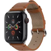 Native Courroie classique (44 mm, Acier inoxydable, Cuir), Sangles de montre, Marron