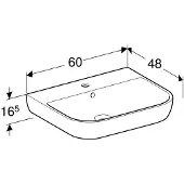 Geberit Keramag / lavabo Smyle 60 cm blanc avec revêtement 500228018 (480 mm, 600 mm)