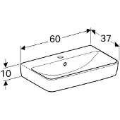 Geberit Renova Compact WT, 600 x 370 mm, avec HL, avec ÜL, 1 pièce.