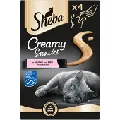 Sheba Creamy Snacks 44 Sticks Au Saumon Friandise Crémeuse Pour Chat 12g (11x4)