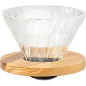 Hario V60-02 goutteur en verre Olive VDG-02-OV