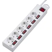 Renkforce Multiprise de protection contre les surtensions 6x blanc contact de protection
