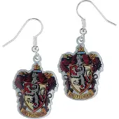 Harry Potter Boucles d'oreilles plaqu es argent avec cusson de Gryffondor de