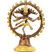 Bahadra Shiva Nataraj Brass zweifarbig -- 736 g ; 20 cm