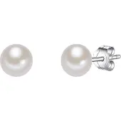 Valero Pearls Boucles d'oreilles argent / blanc perle
