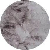 NATURL. Tapis rond à poils longs - Comfy Supreme Anthracite | Ø 80 cm | Rond | Pile haute