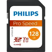 Philips FM12SD65B - Carte mémoire flash - 128 Go - Video Class V30 / UHS-I U3 / Class10 - SDXC UHS-I