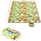 Detex Couverture de pique-nique Fleurs 2x2m