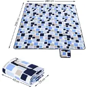 Detex Couverture de pique-nique Carré/Bleu 2x2m
