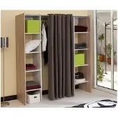 Symbiosis Armoire Spike 112/185cm avec rideau - chêne/taupe