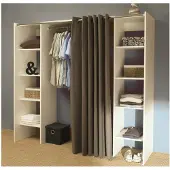 Symbiosis Armoire Spike 112/185cm avec rideau - blanc/taupe