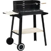 vidaXL Barbecue au charbon de bois sur pied avec roulettes