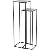 Light & Living ensembles de colonnes de 2 Boca brut plomb antique mat noir - 35x35x120 cm