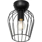 QAZQA Plafonnier moderne filaire noir - Palica