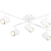 QAZQA Plafonnier moderne blanc 5 lumières réglables carré - Jeana