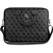 GUESS PU 4G Sacoche pour ordinateur portable 15 16" gris avec logo en métal (16"), Sac pour notebook, Gris
