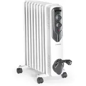 Trotec Chauffage électrique Radiateur à huile TRH 20 E (2000 watts, 3 niveaux de chauffage, thermostat, 4 roulettes pivotantes, enroulement pratique du câble, poignée intégrée)