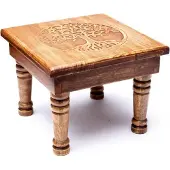 NA Mini Table d'appoint en bois Arbre de vie