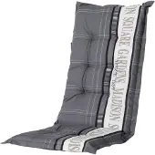 Madison - Coussin de jardin - Dossier haut - Gris jardin - 123 x 50 - Gris - Coussin pour chaise de jardin