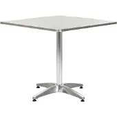 vidaXL Table de jardin argentée 80 x 80 x 70 cm aluminium