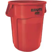 Rubbermaid Poubelle Brute, 166,5 l, ronde, anti-UV, L 612 x l 717 x H 796 mm, polyéthylène, rouge