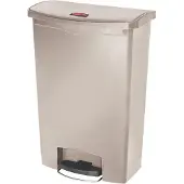 Rubbermaid Collecteur de déchets à pédale mobile, Poubelle, Beige