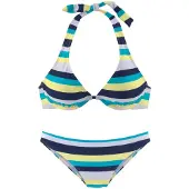 Venice beach Bikini bleu marine / bleu clair / jaune / blanc