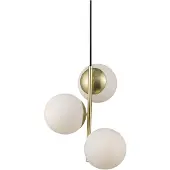 Nordlux Suspension Lilly Or 3 lumières avec sphère blanche